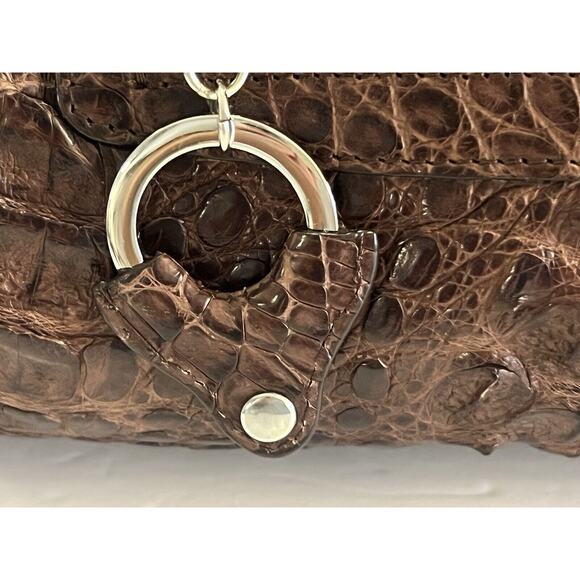 Vintage RIVER Genuine Alligator Skin Rectangular Shoulder Bag Handbag Unique - Picture 9 of 16